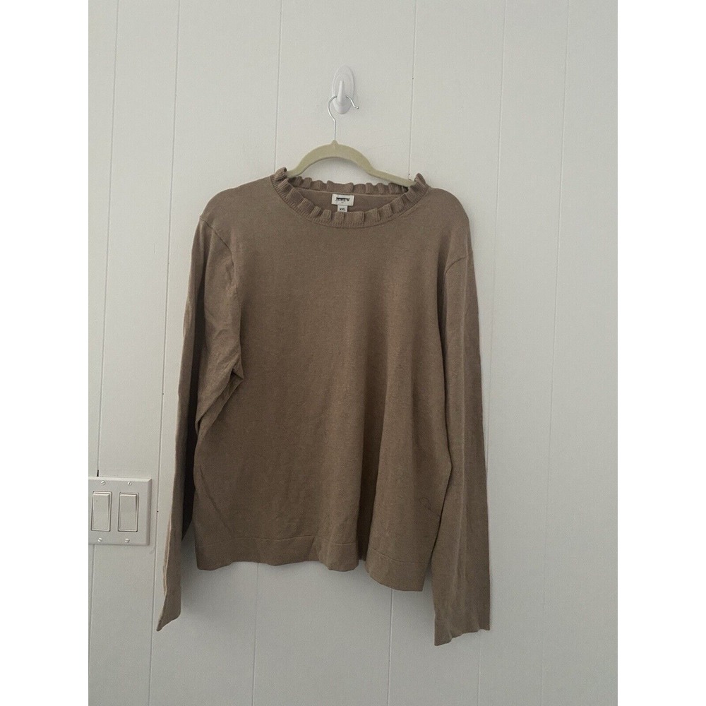 J. Crew Women's BV341 Size XXL Cotton Ruffleneck Sweater Pullover NWT